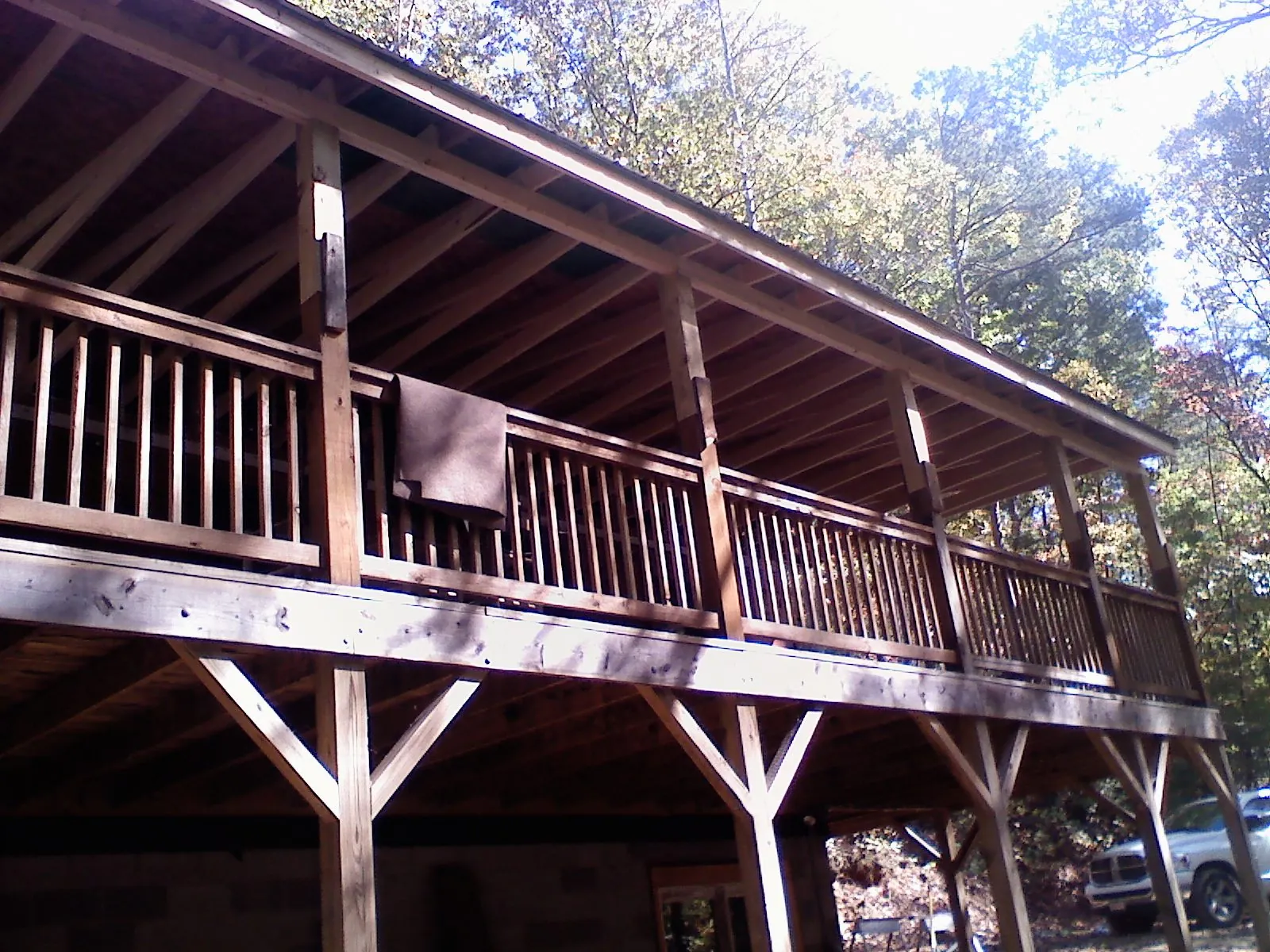 Timber framing under a new elevated porch and deck — Roof Leak Repair in Old Saybrook by Roofing Brothers
